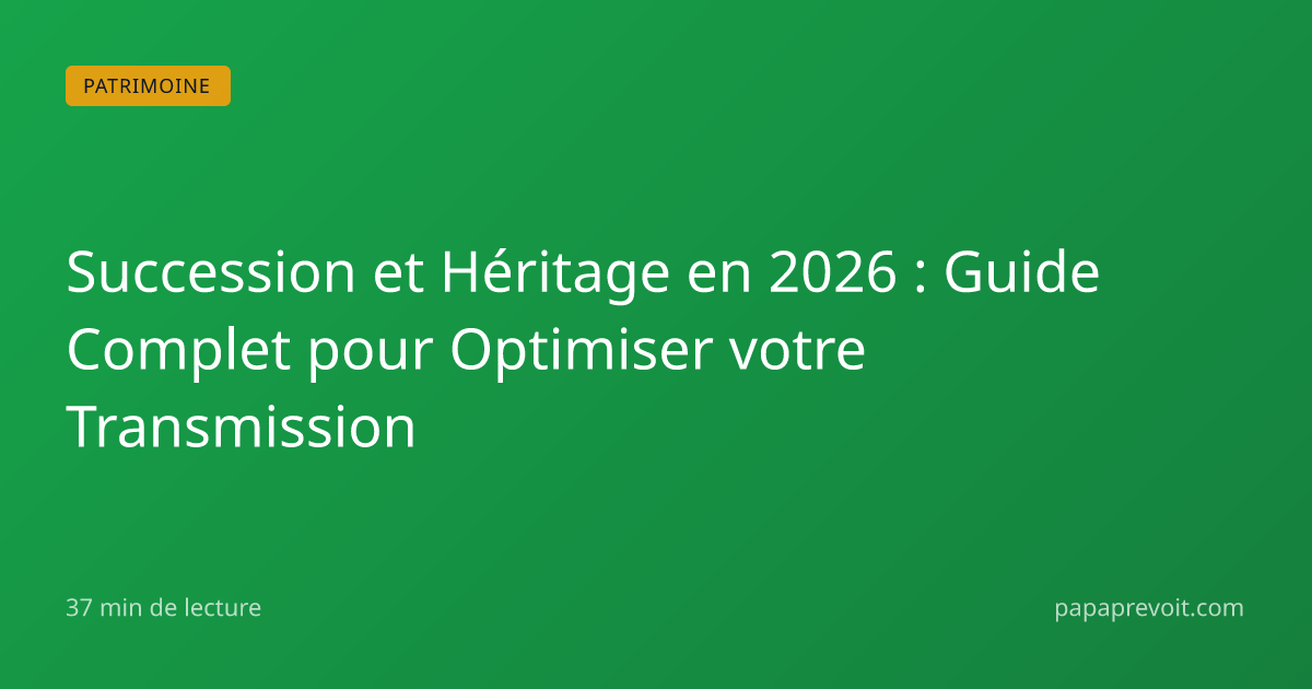 Succession et Héritage en 2026 : Guide Complet pour Optimiser votre ...